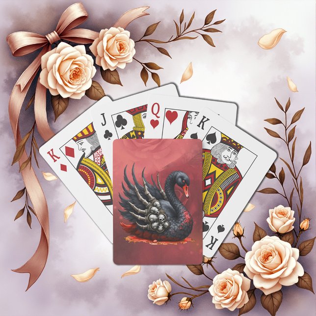 Jeu De Cartes Cygne noir d'os – Élégance gothique  (Créateur téléchargé)