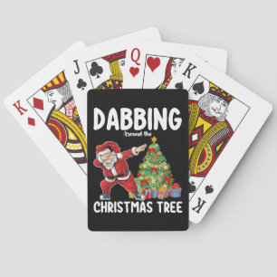 Jeu De Cartes Dabbing autour de Noël Tree Père Noël Holiday