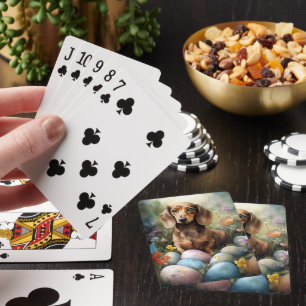 Jeu De Cartes Dachshund avec œufs de Pâques