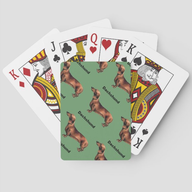 Jeu De Cartes Dachshund Chien Carrelé - Jouer aux cartes (dos)