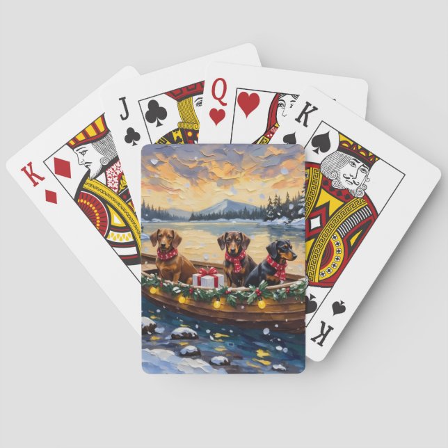Jeu De Cartes Dachshund Christmas Boat Holiday (dos)