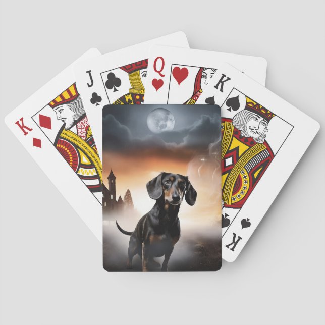 Jeu De Cartes Dachshund Halloween Épouvantable (dos)