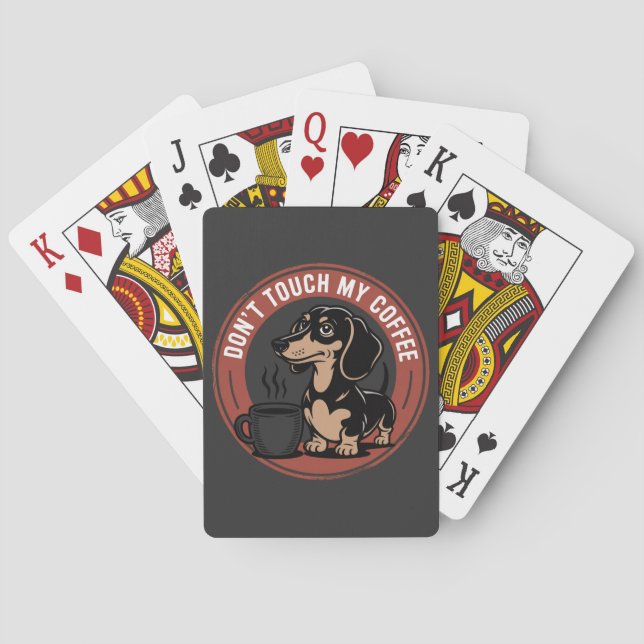 Jeu De Cartes Dachshund Ne Touchez Pas Mon Café (dos)