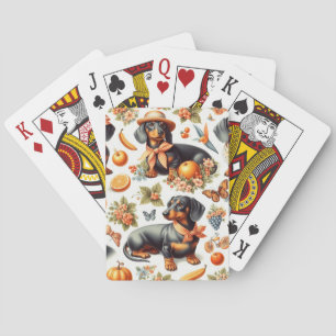 Jeu De Cartes Dachshund vintage sans couture