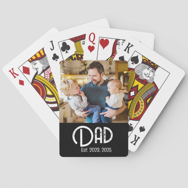 Jeu De Cartes Dad Established Photo Black Grunge Script (dos)
