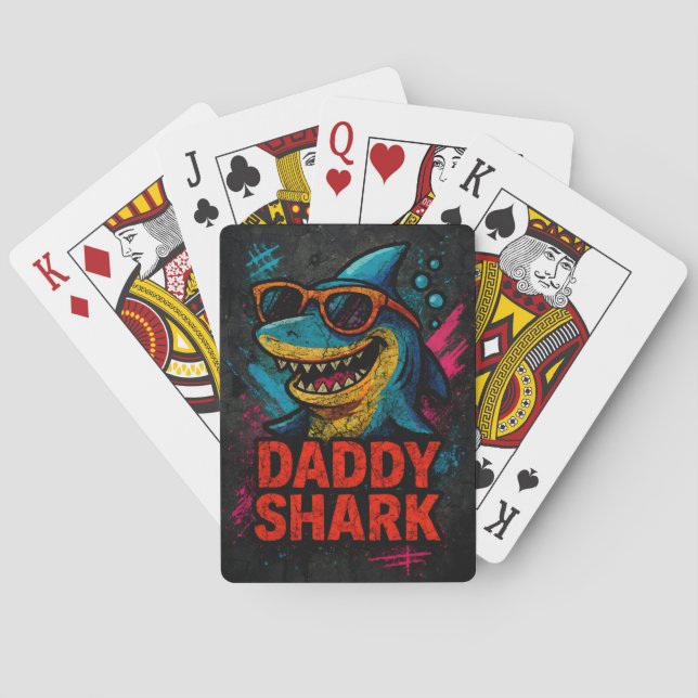Jeu De Cartes Daddy Shark Fêtes des pères cadeaux (dos)