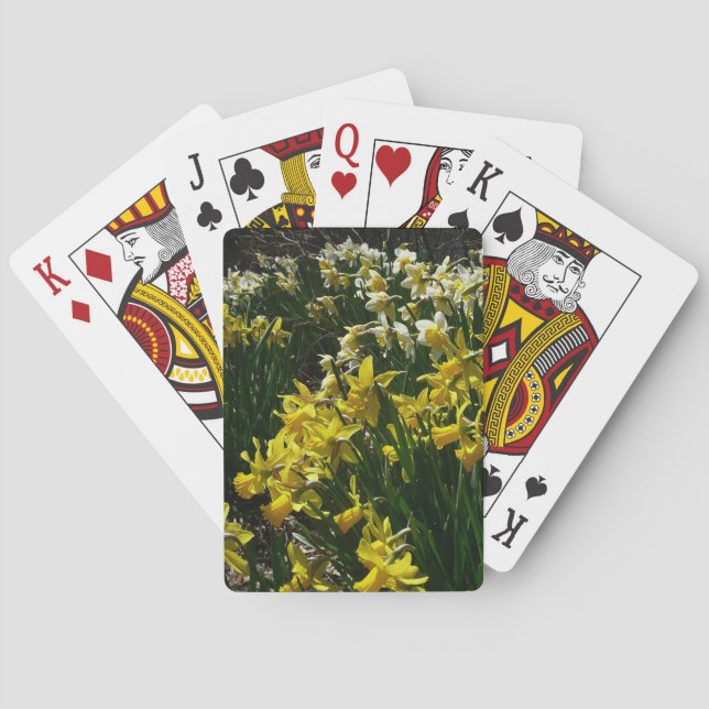 Jeu De Cartes Daffodiles jaunes et blancs Fleurs de printemps (dos)
