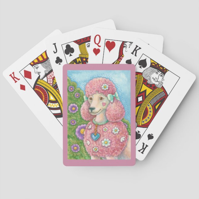 Jeu De Cartes DAISY Le French Pink Poodle JOUER CARTES (dos)