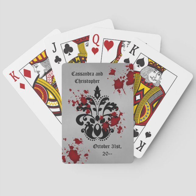 Jeu De Cartes Damask Halloween mariage (dos)