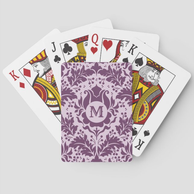 Jeu De Cartes Damask Pattern custom monogram playing cards (dos)