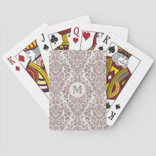 Jeu De Cartes Damask Pattern custom monogram playing cards