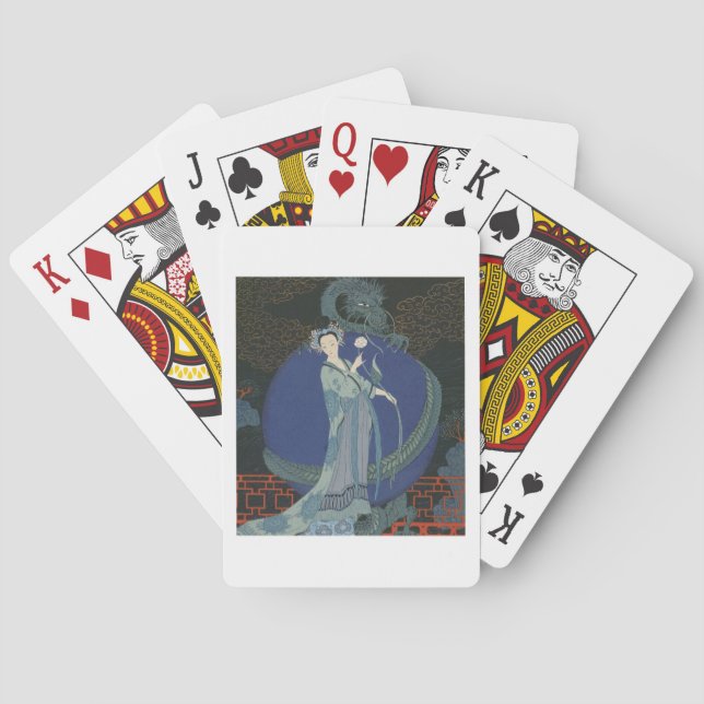 Jeu De Cartes Dame au Dragon (litho couleur) (dos)