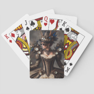 Jeu De Cartes Dame du Temps Mécanique Steampunk Victorien Vintag