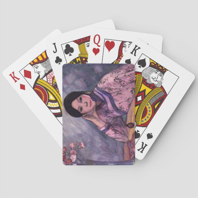 Jeu De Cartes Dame japonaise avec un flacon de parfum (dos)