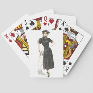Jeu De Cartes Dame victorienne vintage Élégante Mode Rétro