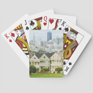 Jeu De Cartes Dames peintes, maisons victoriennes et horizon