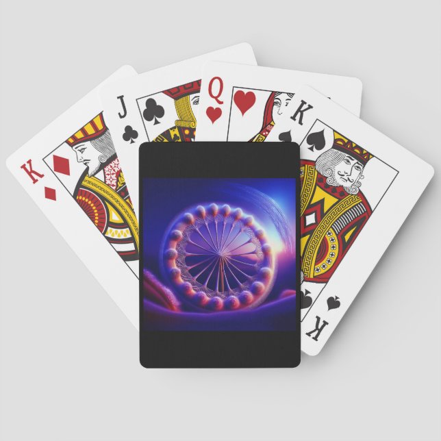 Jeu De Cartes Dandelion bleu fractal (dos)