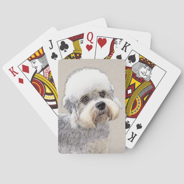 Jeu De Cartes Dandie Dinmont Terrier Peinture originale de Chien (dos)
