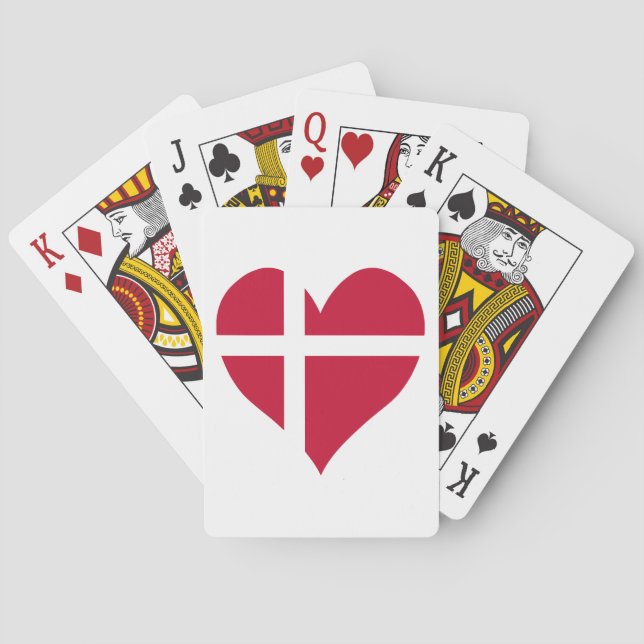 Jeu De Cartes Danemark - Coeur du drapeau (dos)