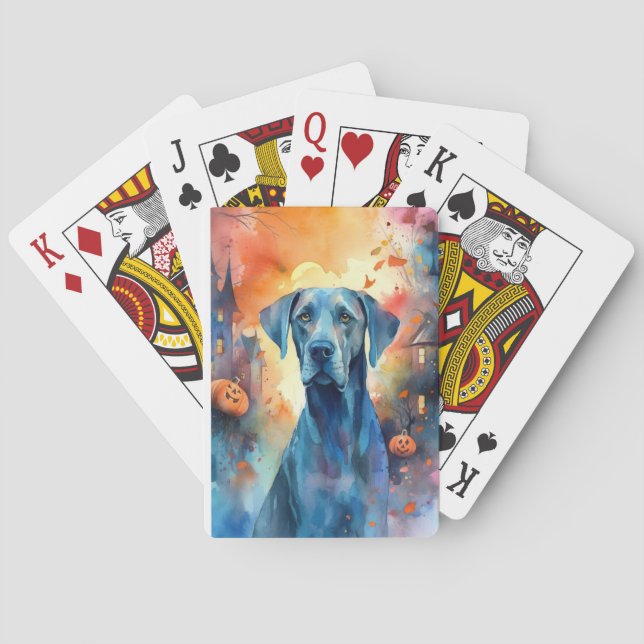 Jeu De Cartes Danemark Halloween avec citrouilles effrayant (dos)