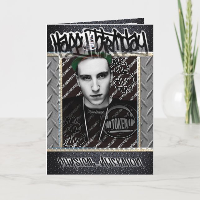 Jeu de cartes d'anniversaire rapper (Devant)