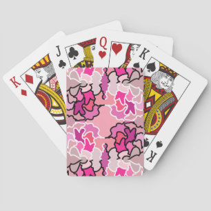 Jeu De Cartes Dans L'Art Motif Géométrique Rose Du Milieu Du Siè