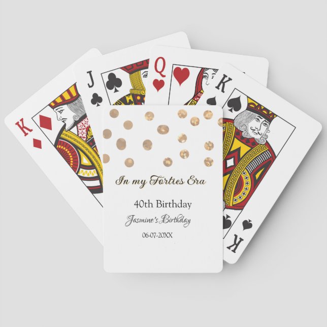 Jeu De Cartes Dans mon âge quarante ans des points d'or heureux  (dos)