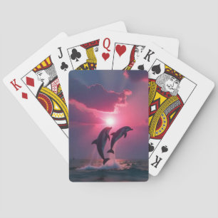 Jeu De Cartes Danse au coucher du soleil : Dauphins en Harmonie