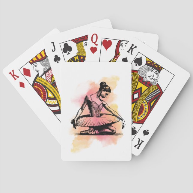 Jeu De Cartes Danseuse de ballet dansant en couleur  (dos)