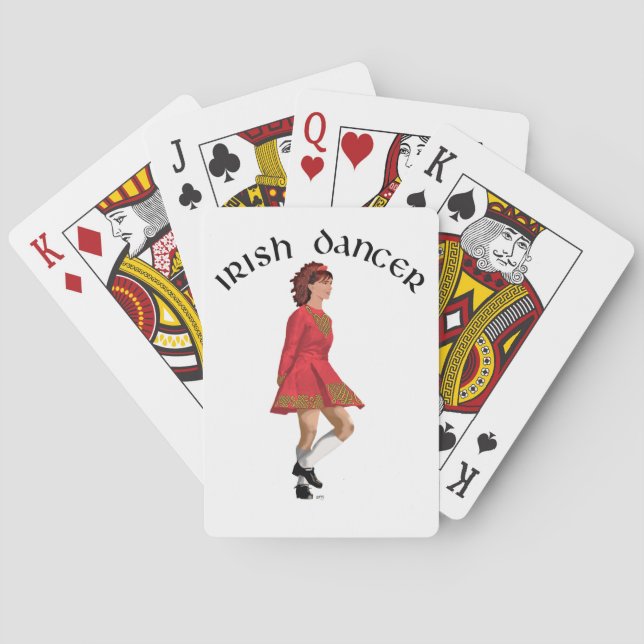 Jeu De Cartes Danseuse Irlandaise en Rouge (dos)