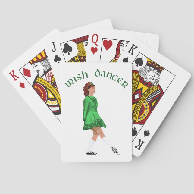 Jeu De Cartes Danseuse Irlandaise en Soft Shoe verte (dos)