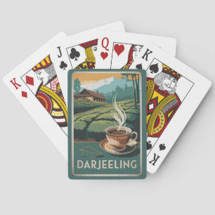 Jeu De Cartes Darjeeling India Tea Travel Art Vintage