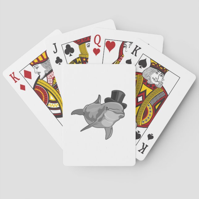 Jeu De Cartes Dauphin en tant que Gentleman avec chapeau supérie (dos)