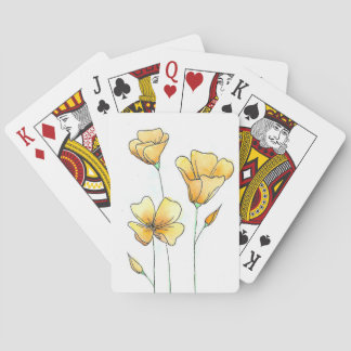 Jeu De Cartes De belles coquelicots aquarelle de Californie