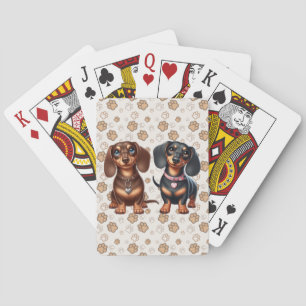 Jeu De Cartes De mignons amis dachshund