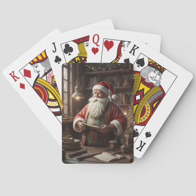 Jeu de cartes de Noël Père Noël (dos)