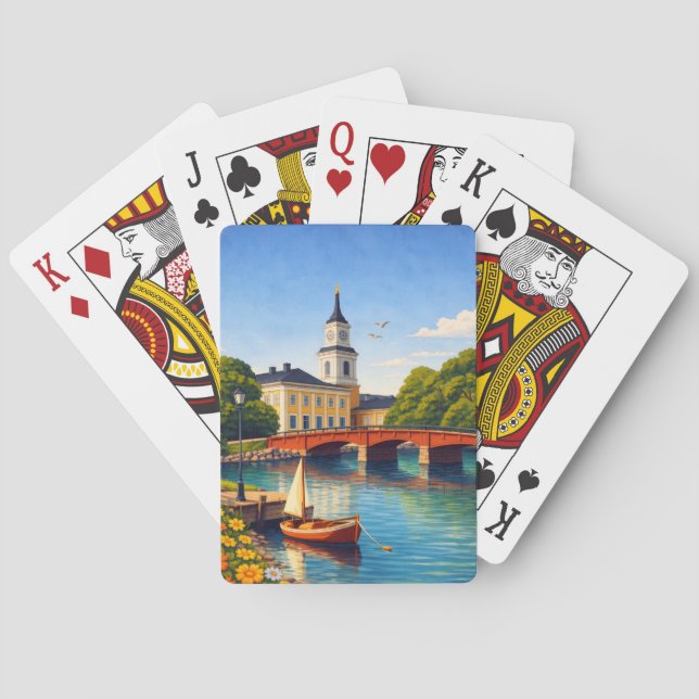 Jeu de cartes de Oulu Finlande Art de voyage vinta (dos)