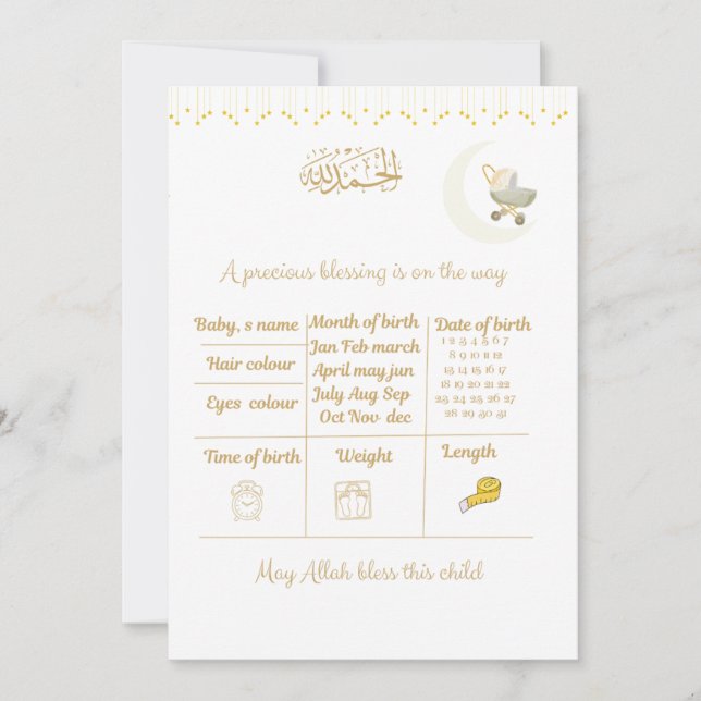 Jeu de cartes de prédiction pour Baby Shower, (Devant)