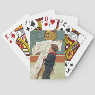 Jeu De Cartes Début des années 1900 Vintage Halloween Salutation