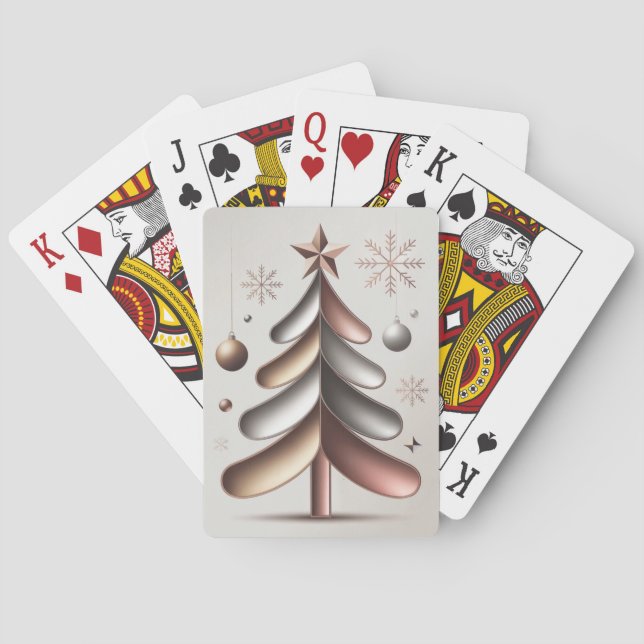 Jeu De Cartes Deck de cartes de Noël en or rose  (dos)