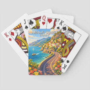 Jeu De Cartes Deck de voyage vintage de la Côte d'Amalfi en Ital