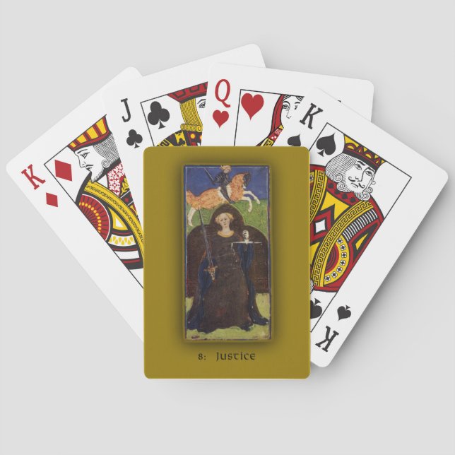 Jeu De Cartes Deck of Cards with Visconti-Sforza Tarot JUSTICE (dos)