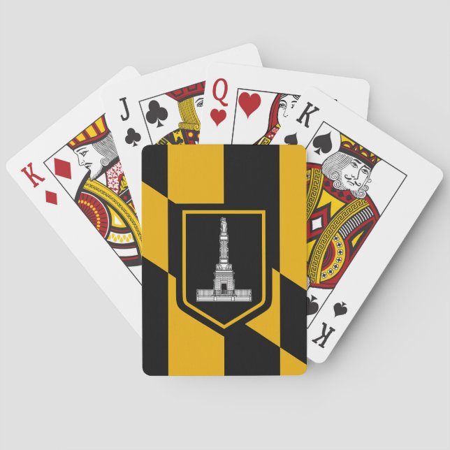 Jeu De Cartes Deck Playing Cards with Flag of Baltimore, USA (dos)
