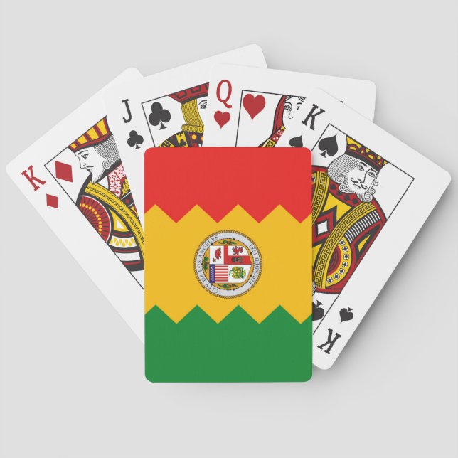 Jeu De Cartes Deck Playing Cards with Flag of Los Angeles, USA (dos)