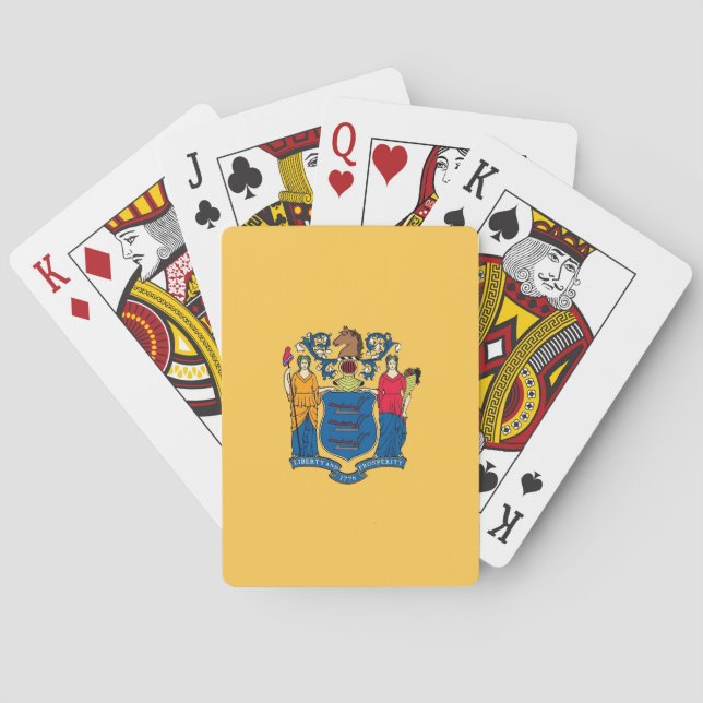 Jeu De Cartes Deck Playing Cards with Flag of New Jersey, USA (dos)