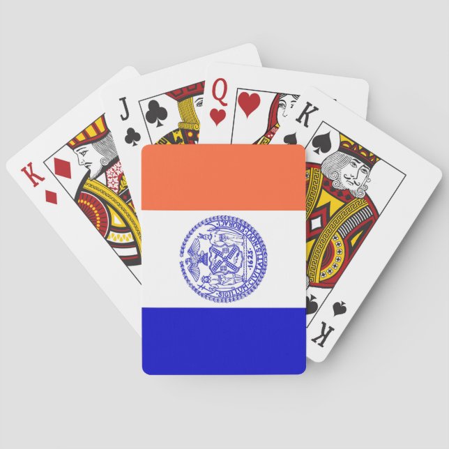 Jeu De Cartes Deck Playing Cards with Flag of New York City, USA (dos)