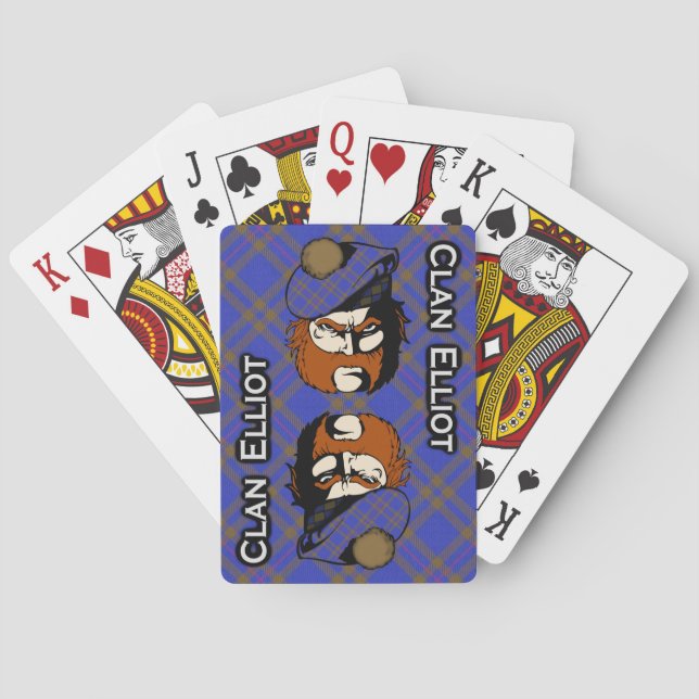 Jeu De Cartes Deck Tartan du Clan Écossais Elliot (dos)
