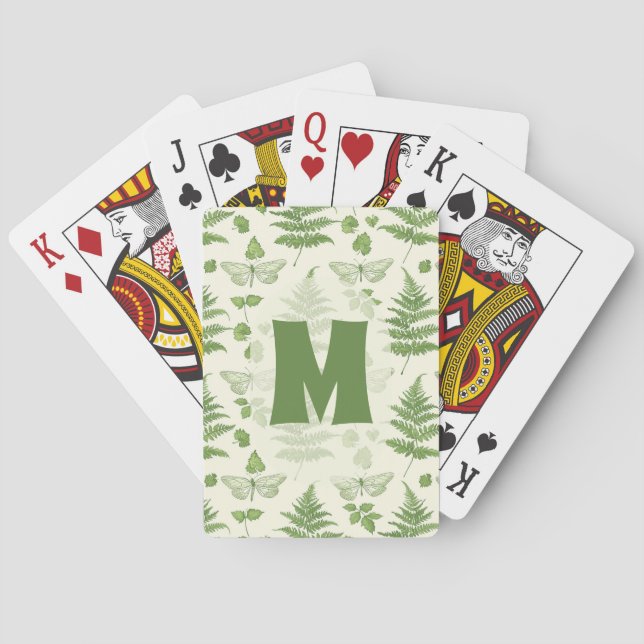 Jeu De Cartes Deck Vert Jaune Botanique Fougère  (dos)