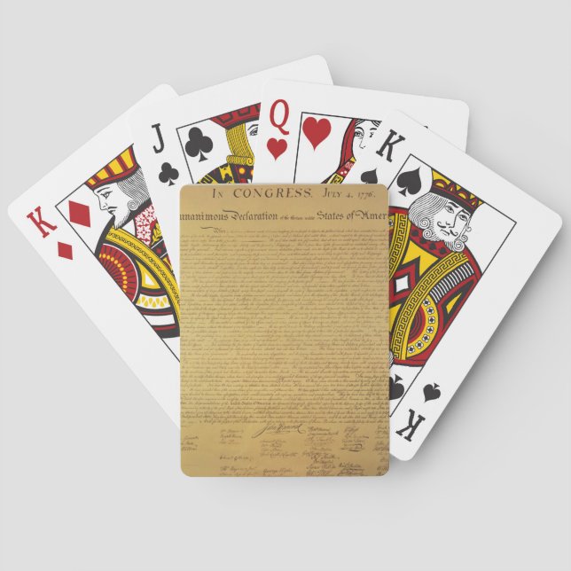 Jeu De Cartes Déclaration d'indépendance (dos)
