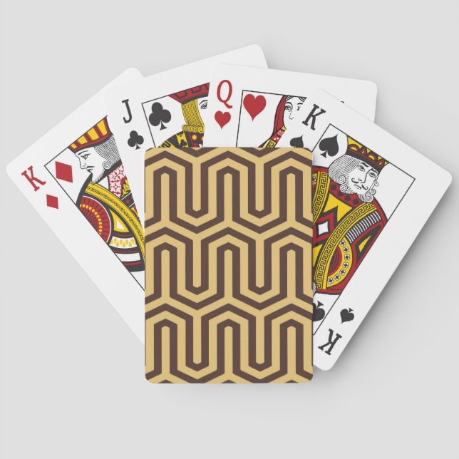 Jeu De Cartes Déco motif égyptien - caramel et chocolat (dos)